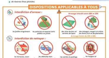 NOUVELLES MESURES – RESTRICTION D’EAU